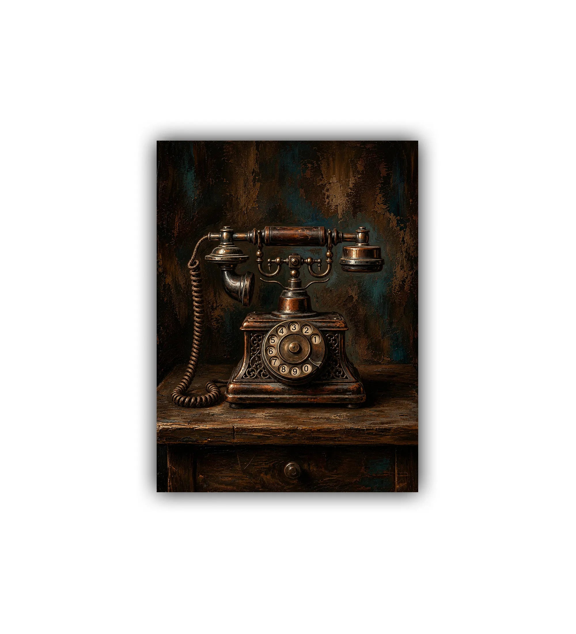 antique telephone wall art canvas retro painting