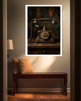 classic rotary telephone painting wall art design