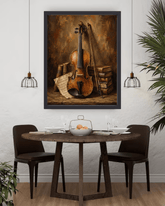violin and sheet music painting wall art decor