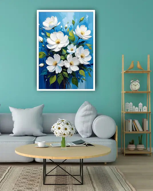 Blue Serenity Blooms - Wall Art Canvas
