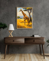 Wildlife giraffe canvas painting for modern home and office wall decor