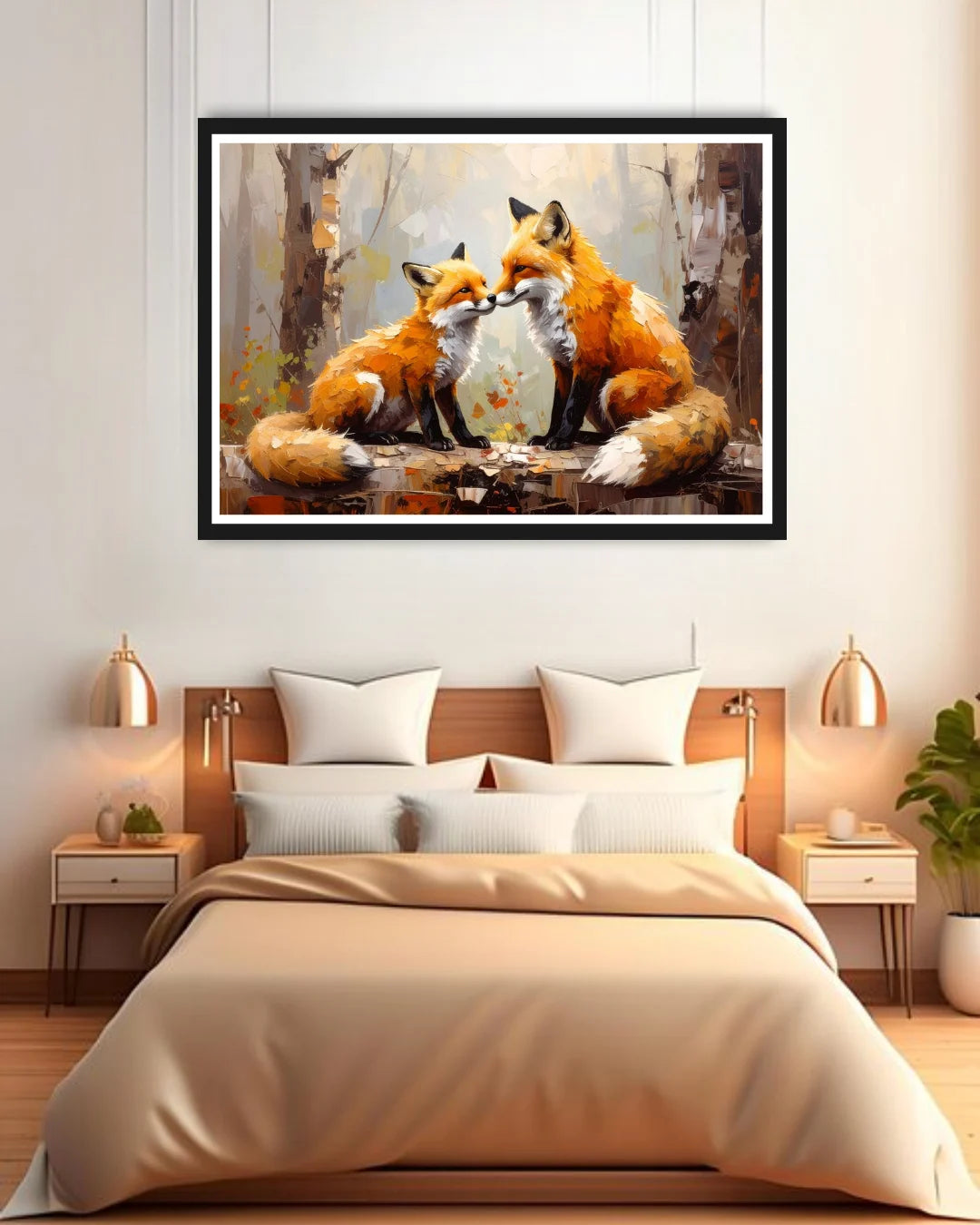 fox wall art canvas nature decor painting