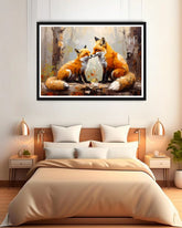 fox wall art canvas nature decor painting