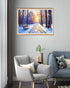 winter forest wall art canvas in modern living room decor