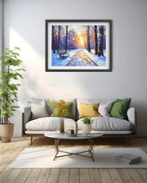snowy landscape wall art canvas nature painting