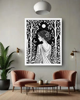 artistic silhouette painting wall art contemporary decor