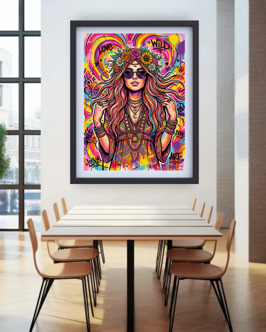 Psychedelic Woman Graffiti - Wall Art Canvas