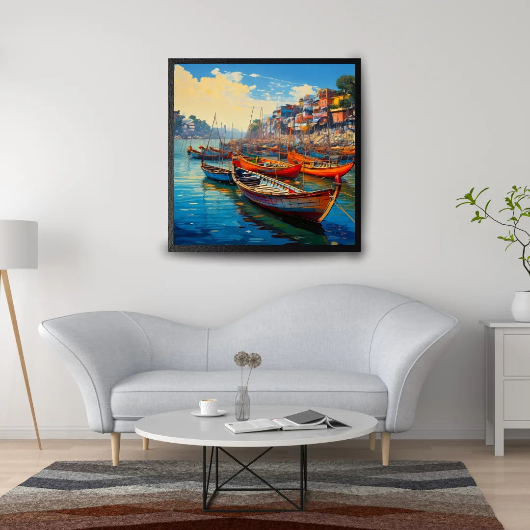 Colorful Boats: Morning on the Ganges