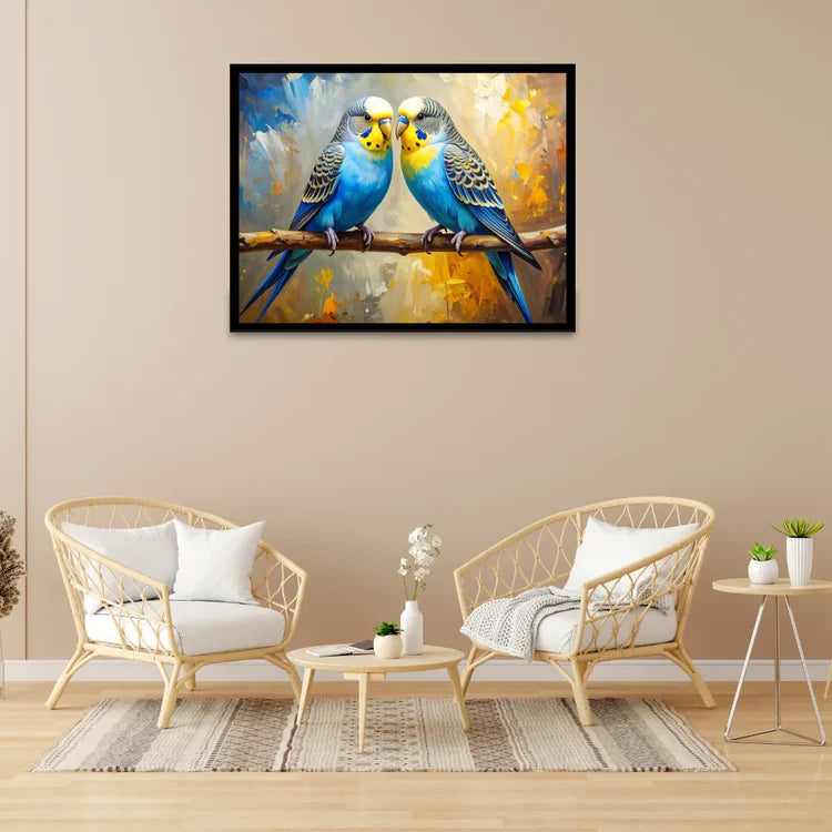 Lovebirds in Harmony - Wall Art Canvas